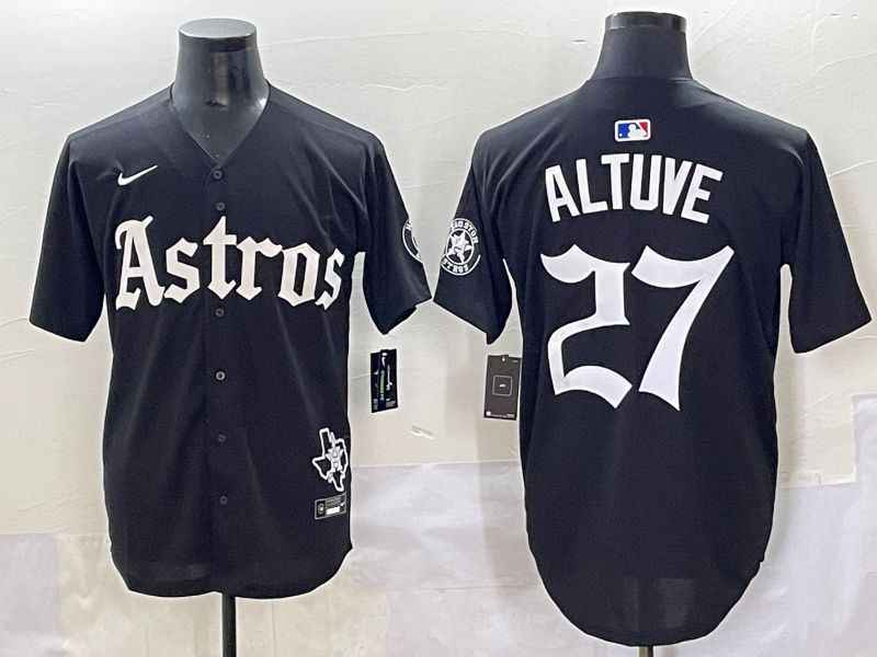 Men 2025 Houston Astros #27 Altuve Black Five generations Joint Name Nike MLB Jersey style 1->houston astros->MLB Jersey